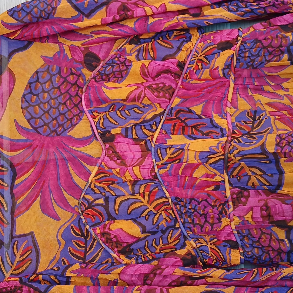 Farm Rio Print Ruffled  Multicolor Women's Dress - Picture 9 of 10